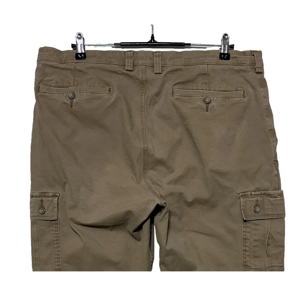 Duluth Pants Mens 38X30 Tan Cargo Canvas‎ Flex Ballroom Khakis Stretch Workwear
